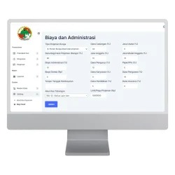 Dashboard setting pada aplikasi digital koperasi