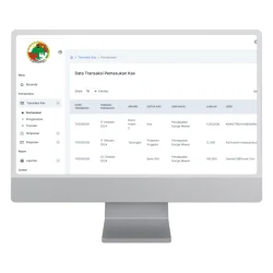 Tampilan dashboard ekoperasi fitur transaksi kas